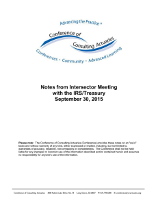 Notes from Intersector Meeting With IRS/Treasury