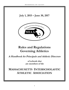 Rules and Regulations Governing Athletics