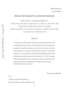 Entropy and Topology for Gravitational Instantons