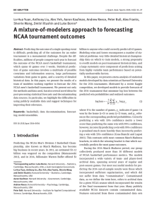 A mixture-of-modelers approach to forecasting NCAA