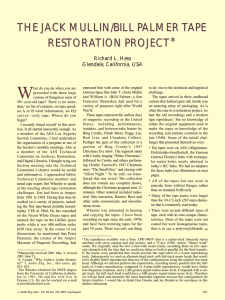 the jack mullin/bill palmer tape restoration project