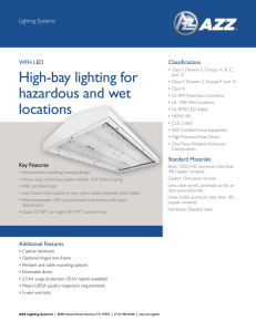 High-bay lighting for hazardous and wet locations