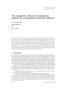 The competitive effects of transmission capacity in a - Berkeley-Haas