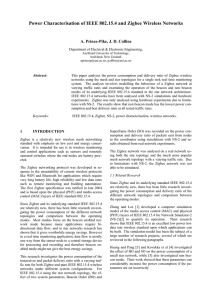 Power Characterisation of IEEE 802.15.4 and Zigbee Wireless