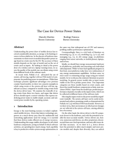 The Case for Device Power States - Brown University Department of