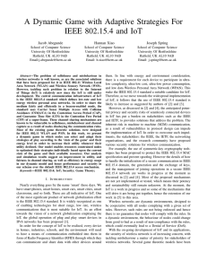 A Dynamic Game with Adaptive Strategies For IEEE 802.15.4 and IoT