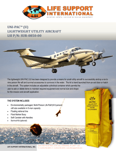 uni-pac™ (u) lightweight utility aircraft lsi p/n: sur-0850-00
