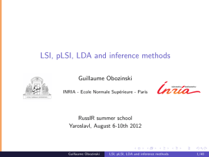 LSI, pLSI, LDA and inference methods