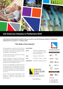 Life Sciences Industry in Parliament 2016