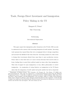 Trade, Foreign Direct Investment and Immigration