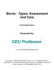 Burns: Types, Assessment and Care