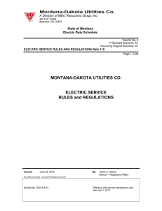 Electric Service Rules and Regulations - Montana
