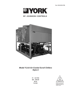 Model YLAA Air-Cooled Scoll Chillers Style A 57 – 142 TON