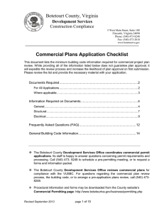 Commercial Application and Inspection Requirements