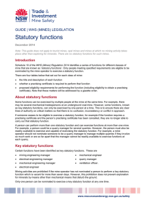 Statutory functions - NSW Resources and Energy