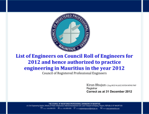 2012 Roll of Engineers - The Council of Registered Professional