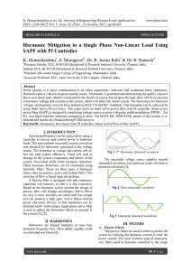 Harmonic Mitigation in a Single Phase Non-Linear Load