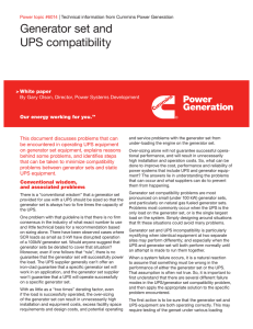 Generator set and UPS compatibility