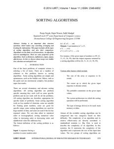 sorting algorithms