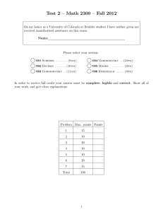 Test 2 – Math 2300 – Fall 2012