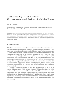 Arithmetic Aspects of the Theta Correspondence and