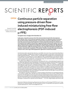 Continuous particle separation using pressure-driven flow
