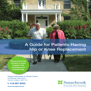 A Guide for Patients Having Hip or Knee Replacement