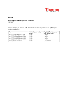 Product Manual for Disposable Electrodes
