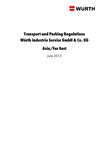 Transport and Packing Regulations - Würth Industrie Service GmbH