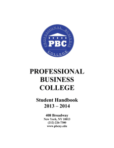 student services - Professional Business College