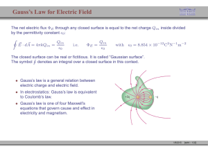Gauss`s Law for Electric Field
