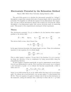Electrostatic Potential by the Relaxation Method - Physics