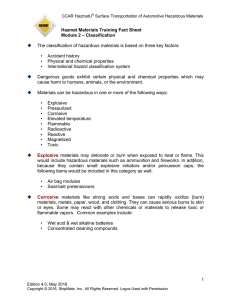 Hazmat Materials Training Fact Sheet Module 2