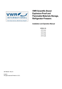 VWR Scientific Brand Explosion-Proof and Flammable Materials