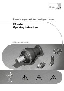 Planetary gear reducers and gearmotors EP series Operating