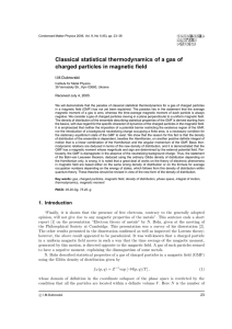 Classical statistical thermodynamics of a gas of charged particles in