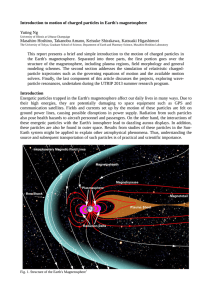 Introduction to motion of charged particles in Earth`s magnetosphere