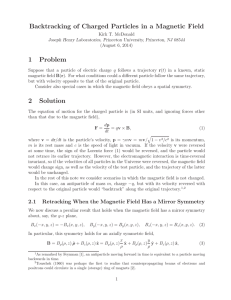 Backtracking of Charged Particles in a Magnetic Field