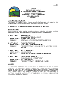 AGENDA TOWN OF SUNNYVALE PLANNING AND ZONING