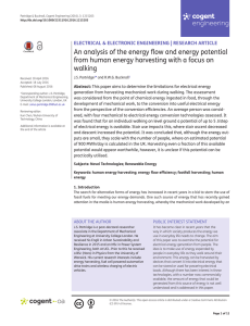 An analysis of the energy flow and energy potential from human