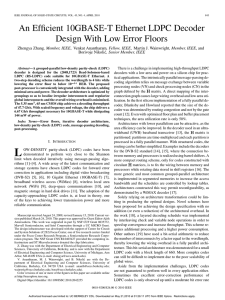 An Efficient 10GBASE-T Ethernet LDPC Decoder Design With Low