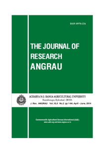 J. Res. ANGRAU Vol. XLII No.2 pp 1-84, April