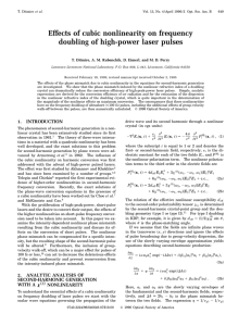 Effects of cubic nonlinearity on frequency doubling of high