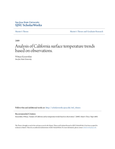 Analysis of California surface temperature trends based on