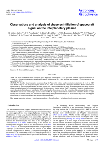 Observations and analysis of phase scintillation of spacecraft signal