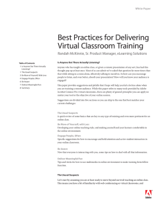 Best Practices for Delivering Virtual Classroom Training