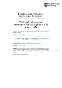 High rate deposition processes for thin lm CdTe solar cells