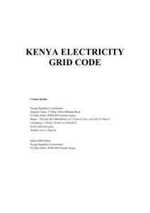 Kenya Grid Code - Energy Regulatory Commission