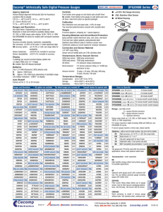 Cecomp® Intrinsically Safe Digital Pressure Gauges DPG2000B