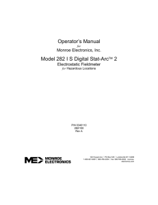 Operator`s Manual Model 282 IS Digital Stat-Arc™ 2